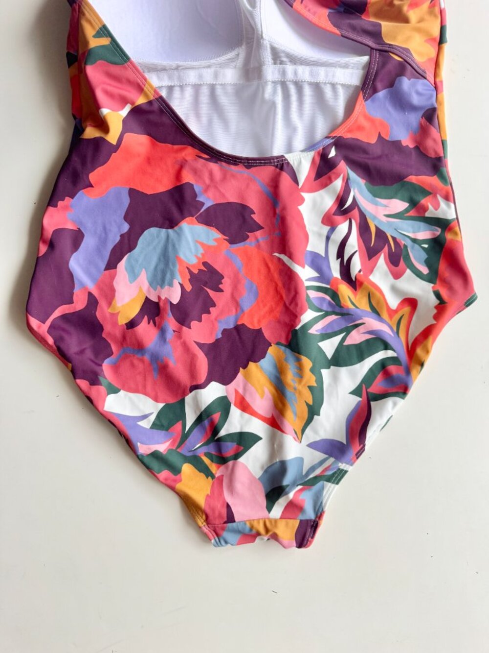 BODEN Sorrento Floral One Shoulder Cut-Out Back One Piece Swimsuit, Size 14 - Picture 5 of 8
